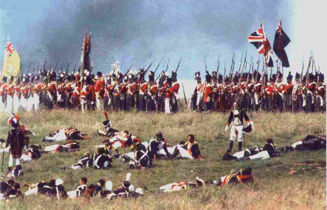 British 68th Regiment Reenactors in Battleline