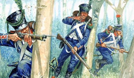 French infantry in woods