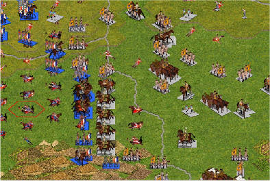 The 4th Division and Deroi's Bavarians press the Austrian lines back