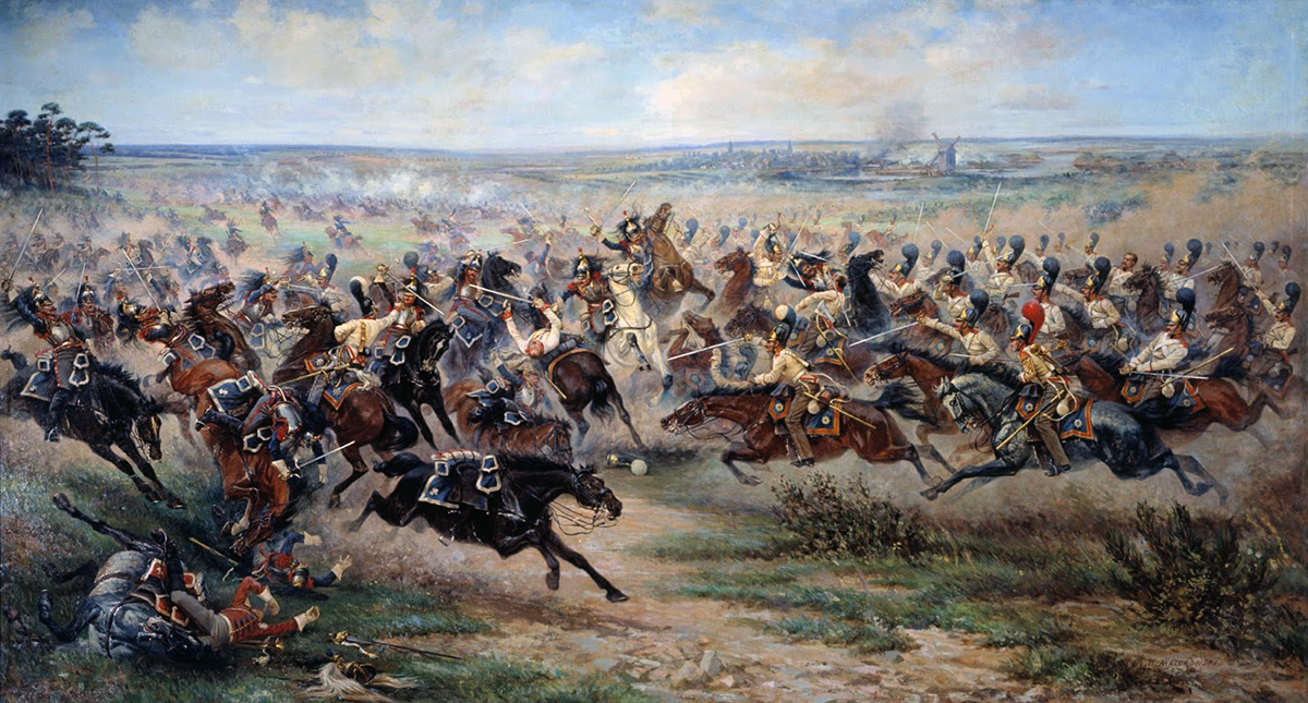Attack of the Life Guards Regiment at the French Cuirassier in the Battle of Friedland (June 2, 1807) by Wiktor Mazurowski
