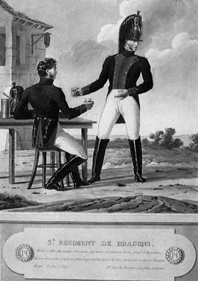 French Dragoon drinking
