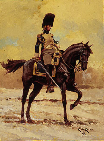 Officier des Grenadiers � Cheval. Original artwork by Keith Rocco, www.keithrocco.com